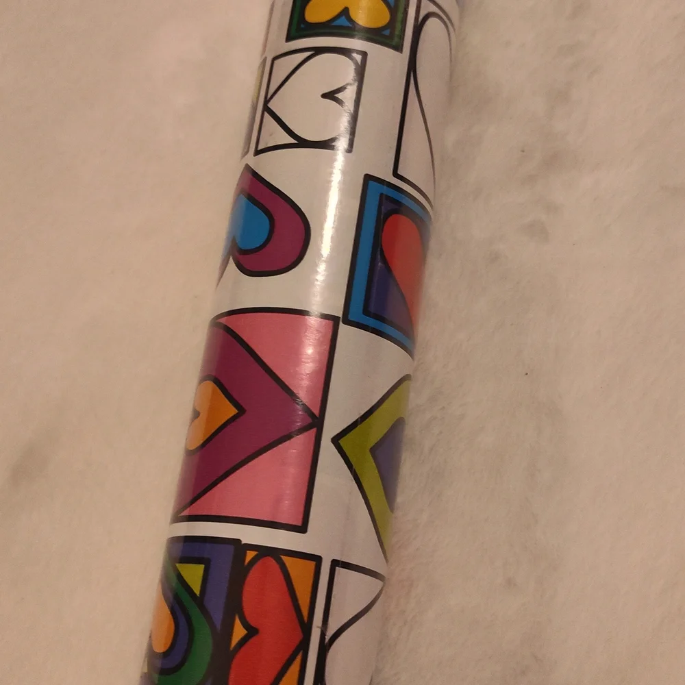 Multicolor Hearts Gift Wrap Roll - Colorful Heart Pattern